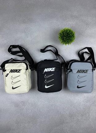 Новинка мужская сумочка мессенджер nike triple logo