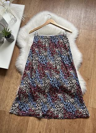 20 розмір батал зручна спідниця юбка міді квітковий принт 54 розмір