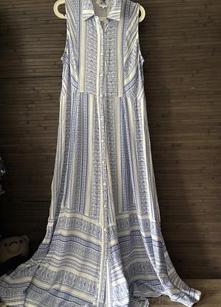 Максі сукня сорочка з віскози на високий зріст