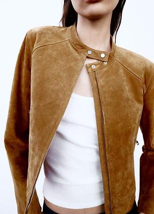 Замшева жіноча куртка zara розмір м