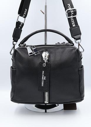 Сумка жіноча шкіряна polina&amp;eiterou y9258-1 black 3