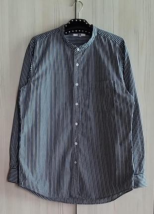 Хлопковая рубашка в полоску от uniqlo