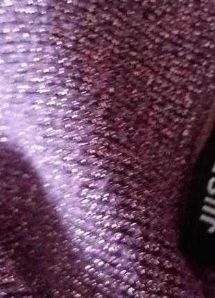 Фиолетовый сиреневый джемпер свитер с люрексом с шалевым воротником размер м.3 фото