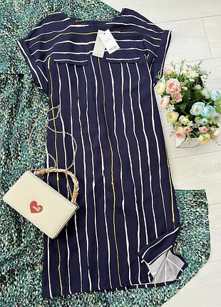Темно-синя сукня в смужку next, розмір 18 uk (наш 52)