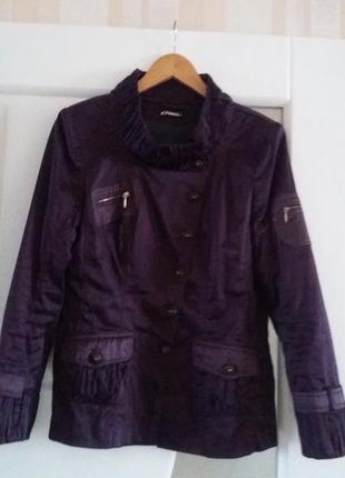 Оригінальний фіолетовий піджак, жакет куртка-косуха ona розмір м (46).