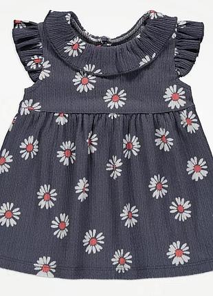 Летнее платье george с маргаритками и воланами 92 г.