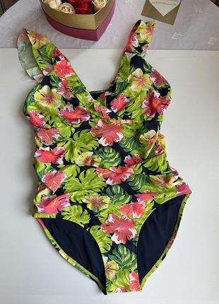 Новий яскравий суцільний купальник з ефектом стягування 💙💛 сток