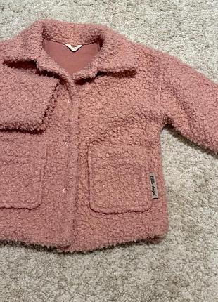 Пальто теді, рожевого кольору на 12-18 місяців