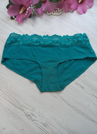 Трусики из хлопка декорированы кружевом от британского бренда marks &amp; spencer размер 8 💝