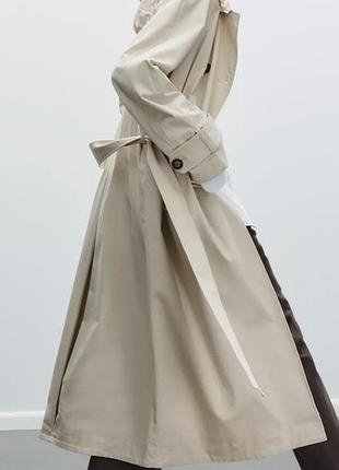 Тренч zara довгий з хусткою плащ zara