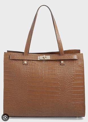 Оригинал.новая,кожаная,женская сумка с принтом крокодила tosca blu