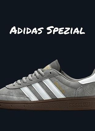 Мужские кроссовки adidas spezial light grey white на лето premium качества