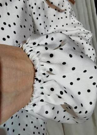 Боди блуза в горошек missguided на запах рукав фонарик стрейч3 фото