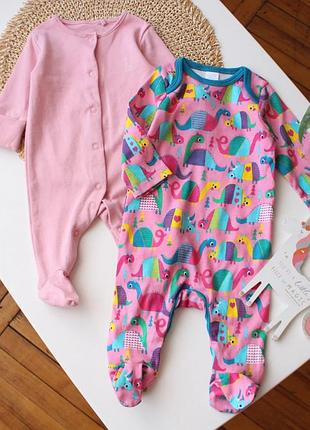 Набор качественных человечков слипов на девочку 0-3 мес