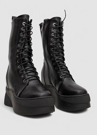 Ботинки женские демисезонные на платформе, цвет черный, 243r2021-a-17