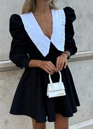 Пышное платье с воротником котон