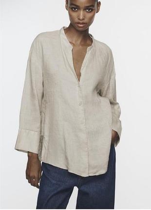 Шикарна лляна сорочка рубашка zara