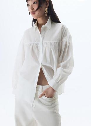 Сорочка вільна легка бавовняна овер рубашка свободного кроя оверсайз широка