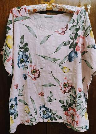 Лёгкая женская блуза, хлопок 3xl-5xl