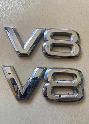 Хромированная эмблема шильдик v8 mercedes benz