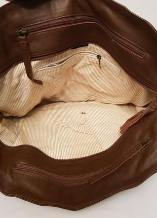 Розкішна велика шкіряна сумка marks&spenser красивого шоколадного кольору7 фото