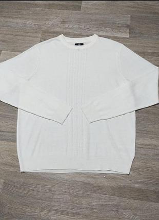 Чоловічий тонкий білий светр розмір xl — xxl