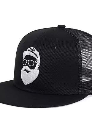 Мужская черная кепка snapback с прямым козырьком, хип-хоп бейсболка с вышивкой