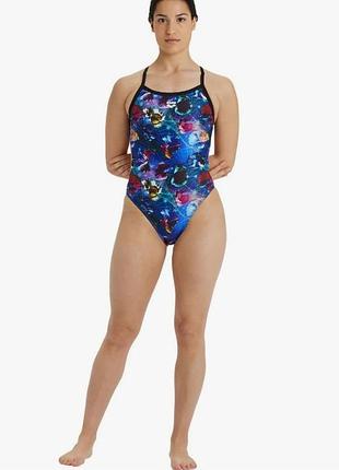 Женский слитный купальник arena 005148550 w nebula challenge back one piece black-multi