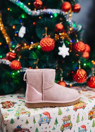 Ugg classic mini pink, угги3 фото