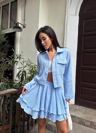 Жіночий костюм сорочка та спідниця