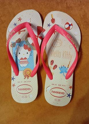 Пляжные шлепанцы для девочек размер 31 -32, hello kitty