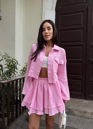 Жіночий костюм сорочка та спідниця