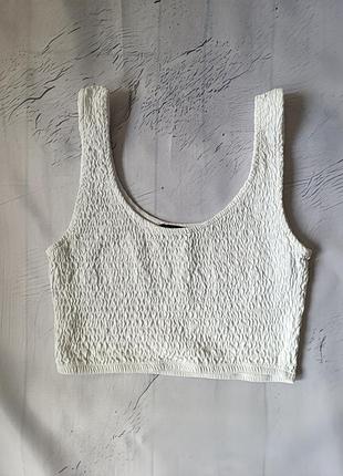 Белый топ майка brave souls жатка коттон тянется xs