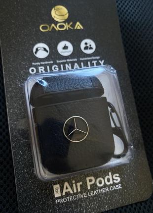 Шкіряний чохол mb для навушників airpods mercedes benz чехол для наушников