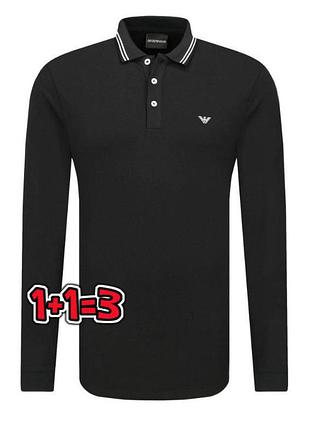 🌿1+1=3 брендовий темно-синій чоловічий светр поло emporio armani, розмір 42 - 44