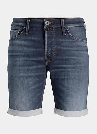Мужские шорты jack &amp;jones indigo-knit синий джинс