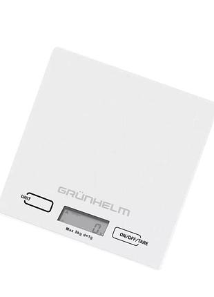 Весы кухонные grunhelm kes-01w стеклянные до 5 кг белый