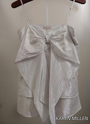 Оригинальный ярусный топ с бантом от karen millen 1+1=3🎁 на все❗