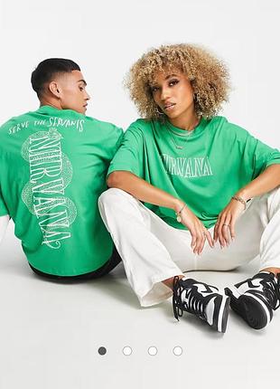 Хлопковая футболка оверсайз nirvana asos p xxl унисекс