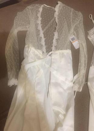 Свадебный набор ночной пеньюар платье и халат6 фото