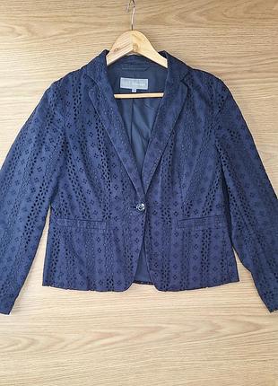 Піджак, жакет жіночий синій з прошви m&s на підкладці з кишенями