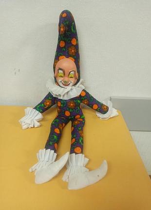 Мягкая большая люлька vtg "клоун арлекин" большая с резиновым лицом