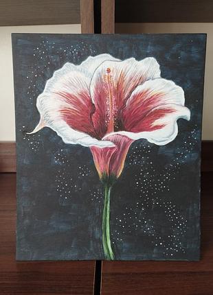 Картина интерьерная "танец света" живопись, акрил, 25х30.