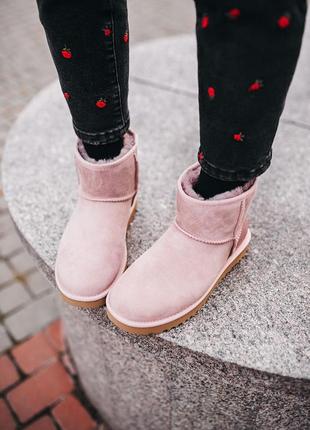 Уги ugg w classic mini «pink» угги5 фото