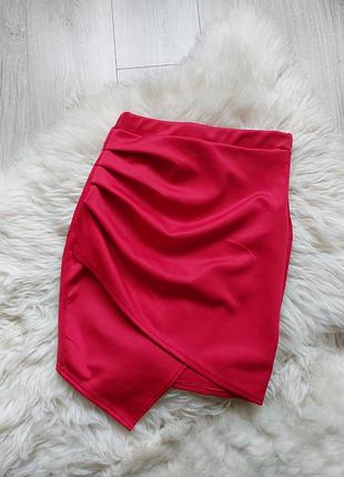 ♥️💛🩷 симпатичная красная юбка с драпировкой