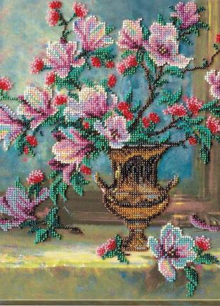 Набір для вишивання бісером на натуральному художньому холсті абрис арт перламутрове сяйво