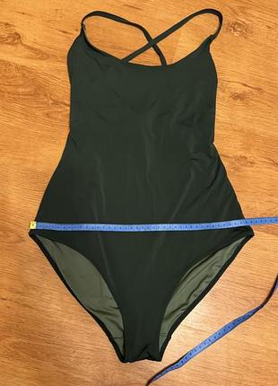 Суцільний зелений купальник xl/ xxl.  утягуюча модель
