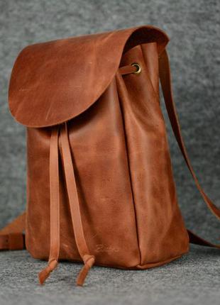 Кожа. ручная работа. кожаный женский рюкзак. коричневый рюкзачок4 фото