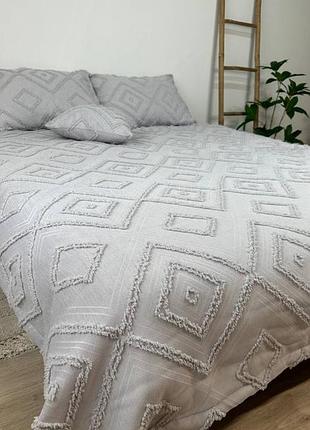 Покривало плед сірий