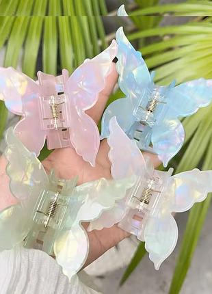 Заколка бабочка крабик 6см